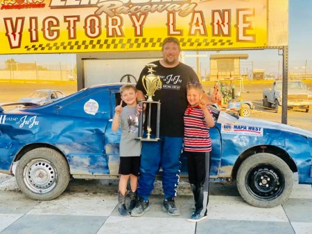 Central Valley Mini Stocks point leader Dan Myrick is the third winner in three different mini stock races this season in Lemoore.